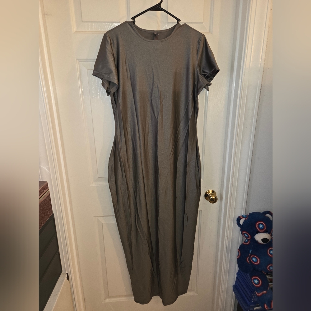 SKIMS Charcoal Maxi Dress